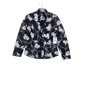 TAIL Ethereal Blooms Brielle Quilted Golf Jacket UPF50 Black Floral XS NWT